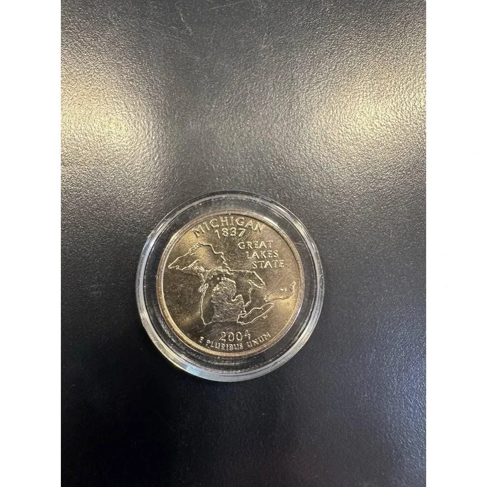 Michigan State Quarter 2004‎ & Detroit Lions NFL Custom Coin in Case